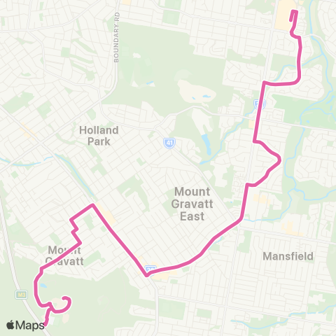 TransLink Carindale - Griffith Uni Mt Gravatt map