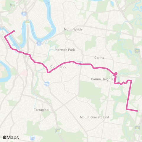 TransLink Carindale Heights - City Express map