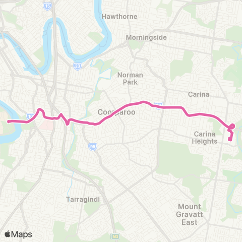 TransLink Carindale - UQ Lakes map