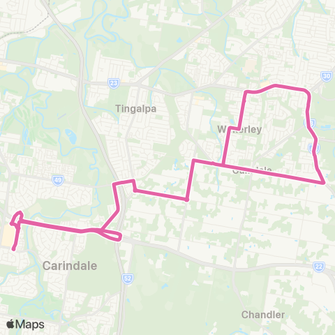 TransLink Wakerley - Carindale (Loop) map