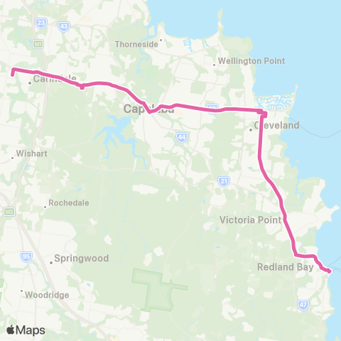 TransLink Redland Bay - Carindale map