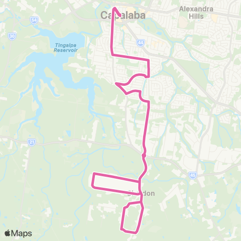 TransLink Capalaba - Sheldon (Avalon Rd) map