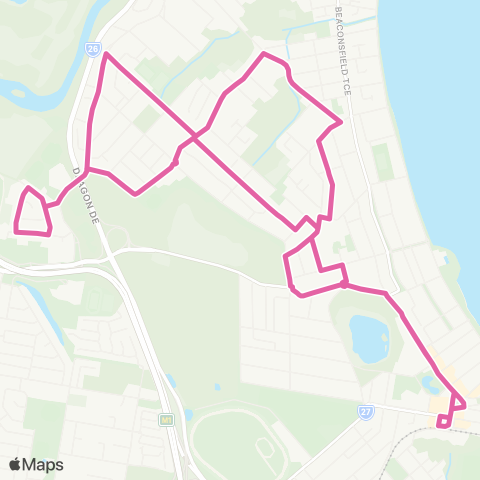 TransLink Brighton - Sandgate (Community Bus 1) map