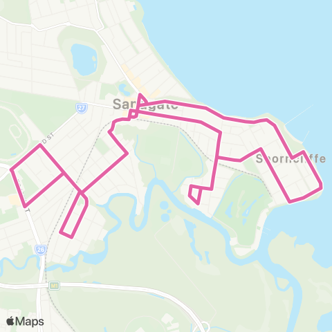 TransLink Sandgate - Deagon & Shorncliffe (Community Bus) map