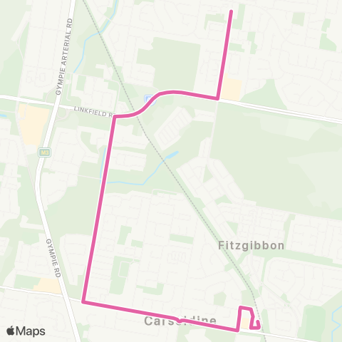 TransLink Bracken Ridge - Carseldine via Lacey Rd map