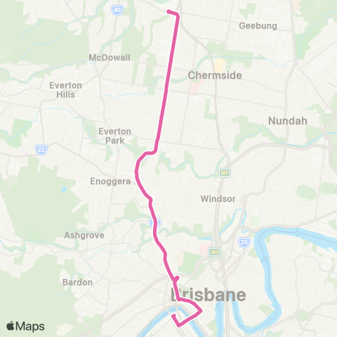 TransLink Aspley - City Exp via Maundrell Terrace map