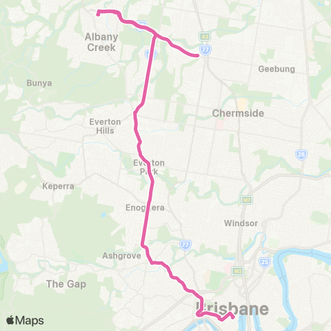 TransLink Aspley - City Exp via Bridgeman Downs map