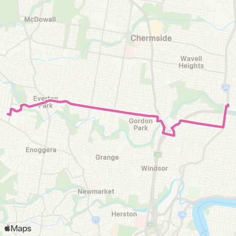 TransLink Mitchelton - Toombul via Stafford map