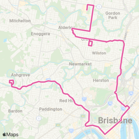 TransLink Grange / Ashgrove - City map