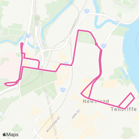 TransLink Teneriffe Ferry - RBWH Loop map