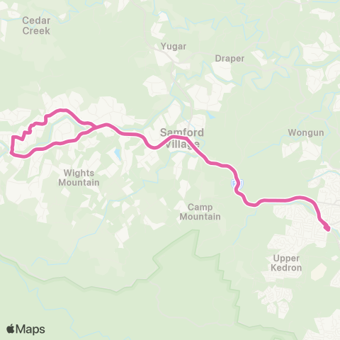 TransLink Samford - Ferny Grove (Hail & Ride) map