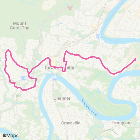 TransLink Chapel Hill - University of Qld Express map