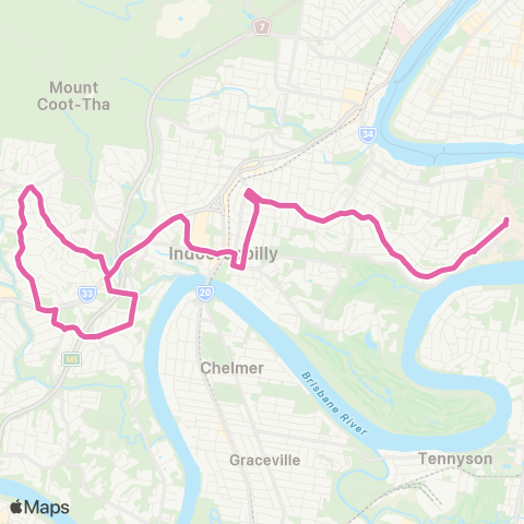 TransLink Chapel Hill - University of Qld map