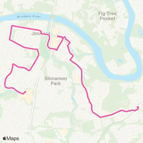 TransLink Oxley - Mt Ommaney via Sinnamon Park map