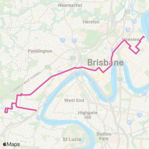 TransLink Toowong - Teneriffe Ferry map