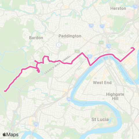 TransLink Mt Coot-tha Lookout - City map