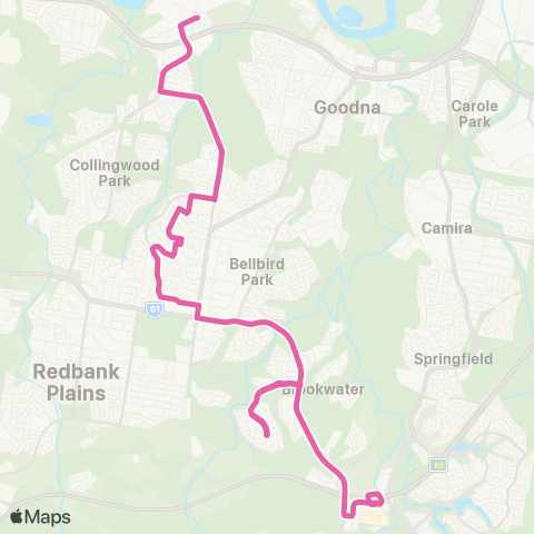 TransLink Orion Springfield Central - Redbank map