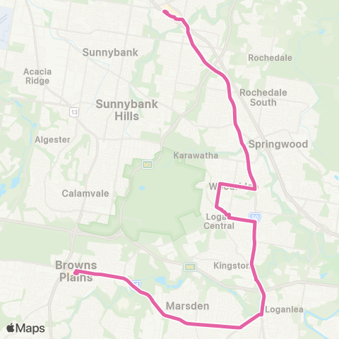 TransLink Browns Plains - Garden City map