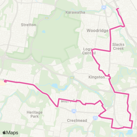 TransLink Springwood - Browns Plains map