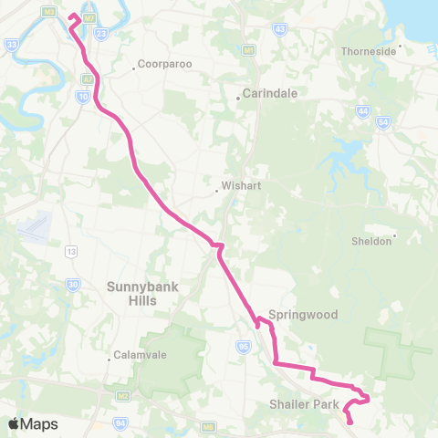 TransLink Brisbane City - Loganholme via Daisy Hill map