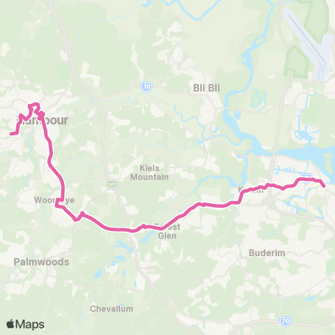 TransLink Nambour - Maroochydore via Kunda Park map