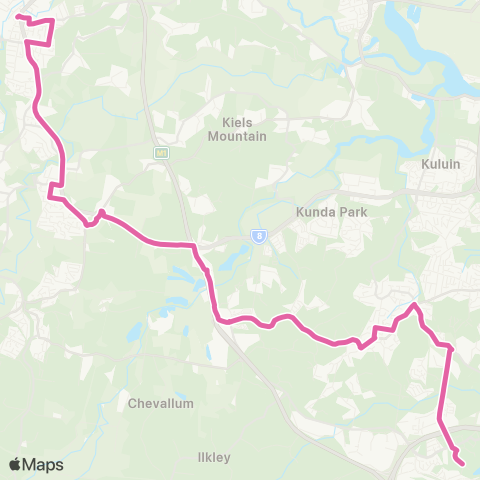 TransLink Nambour - University via Buderim map