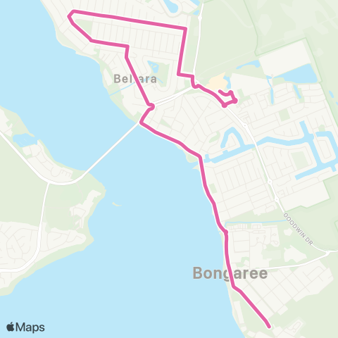 TransLink Bribie Island PnR - Bongaree via Bellara map