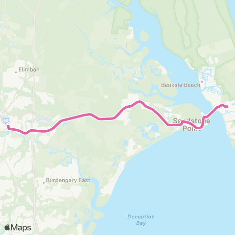 TransLink Bribie Island - Caboolture via Sandstone Point map