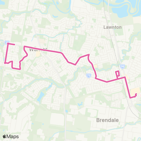 TransLink Strathpine Shopping Ctr - Warner via Bray Pk map