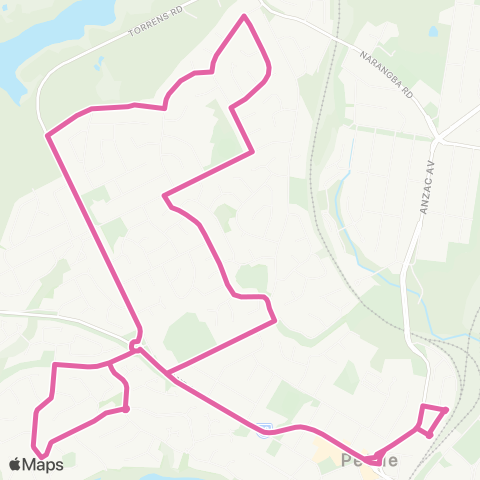 TransLink French's Forest - Petrie (Loop) map