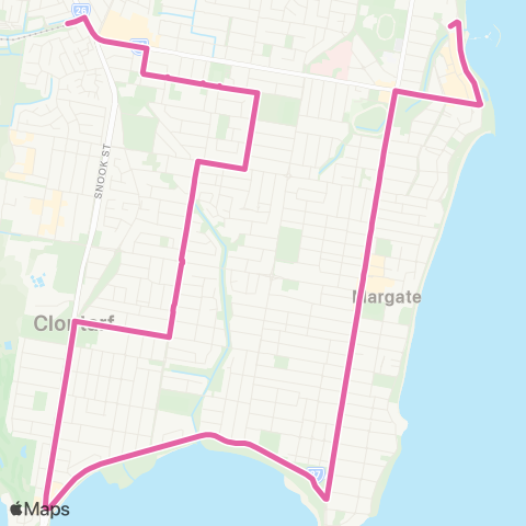 TransLink Kippa-Ring - Redcliffe via Woody Point map