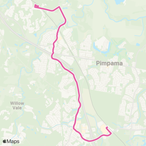 TransLink Coomera - Ormeau via Coomera Springs, Pimpama map