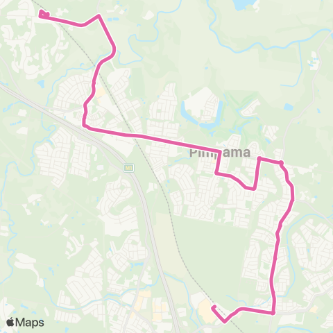 TransLink Coomera - Ormeau via Coomera Rivers, Pimpama map