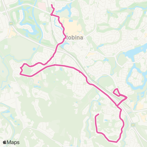 TransLink Robina - Reedy Creek via Varsity Lakes map