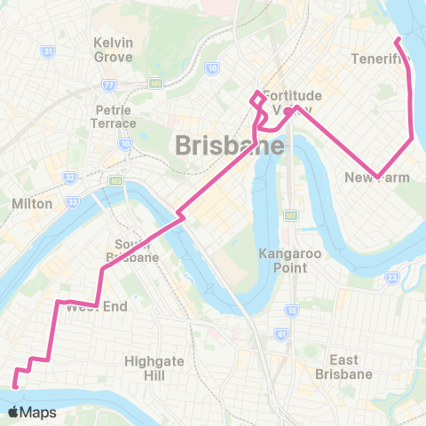 TransLink West End - Teneriffe Ferry map