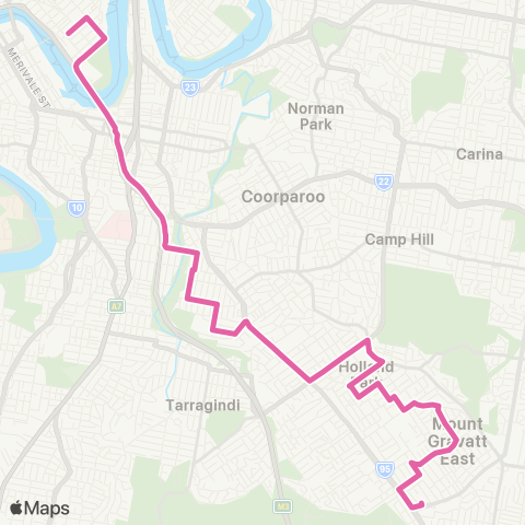 TransLink Mt Gravatt Central - City Rocket map