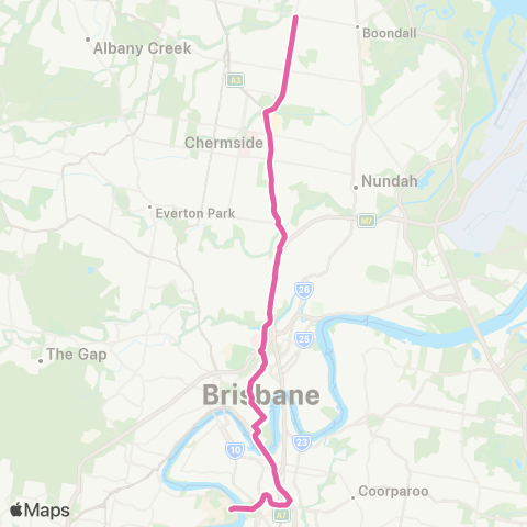 TransLink Zillmere - UQ Rocket map