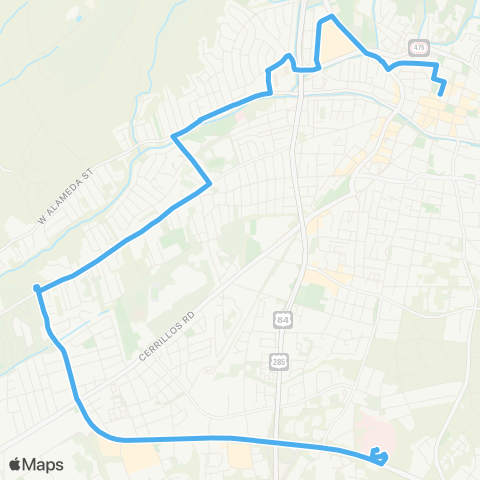 Santa Fe Trails Dtwn - W Alameda - Agua Fria - St. Michael's - Crosstown map