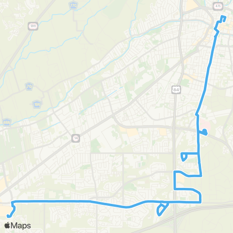 Santa Fe Trails Dtwn - Galisteo - St. Vincent's Hosp - St. Francis - Rodeo Pk E - Chavez Ctr - Santa Fe Pl map