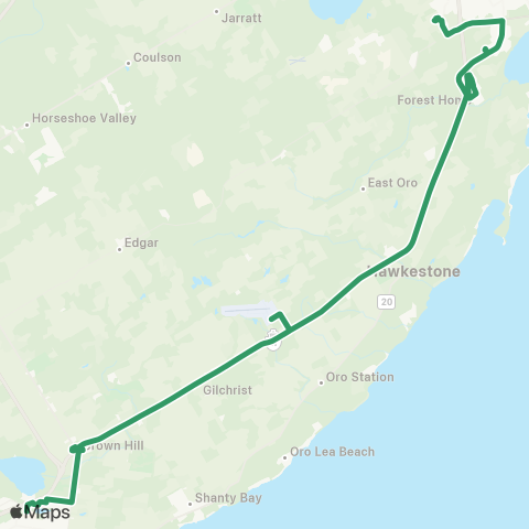 Simcoe County LINX Barrie-Orillia map