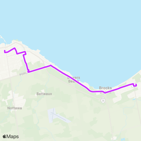 Simcoe County LINX Collingwood-Wasaga map