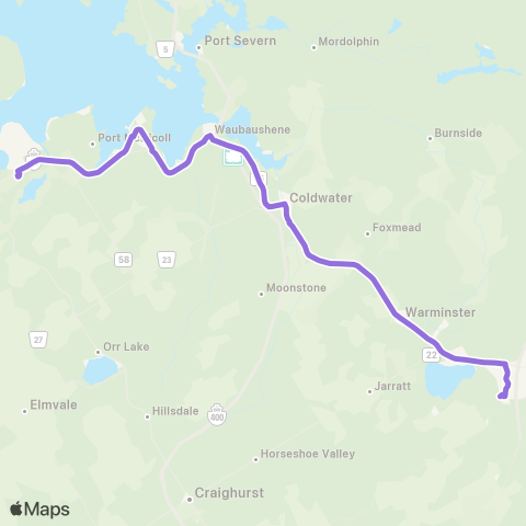 Simcoe County LINX Midland-Orillia map