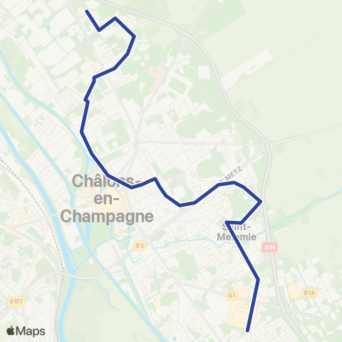 SITAC Portes de Champagne ⇔ Mont St-Michel ⇔ Croix Dampierre ⇔ Ctre-ville ⇔ ZAC Mont-Héry map