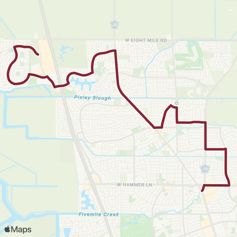 San Joaquin RTD Hammer-Spanos Park map