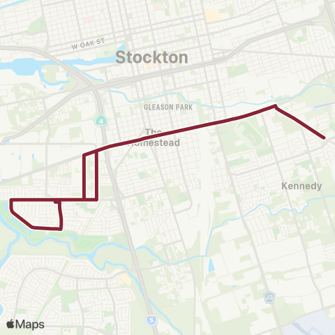 San Joaquin RTD Metro Express-MLK Corridor map