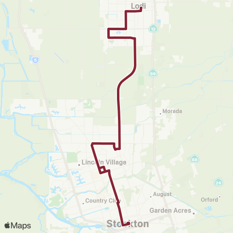 San Joaquin RTD Stockton-Lodi map