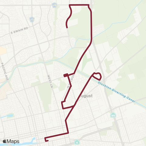 San Joaquin RTD Franklin HS-Alpine-Cesar Chavez HS map