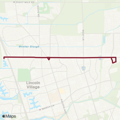 San Joaquin RTD Metro Express-Hammer Lane map