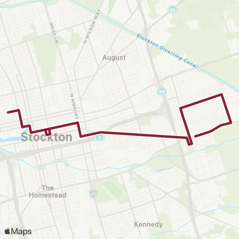 San Joaquin RTD Main-Lincoln map