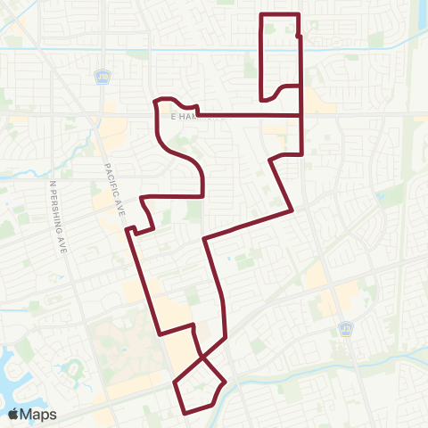 San Joaquin RTD Metro Hopper - North Stockton map